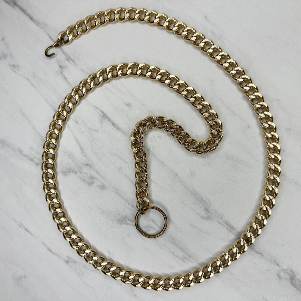 Gold Tone Curb Chain Belt One Size (OS) ✨